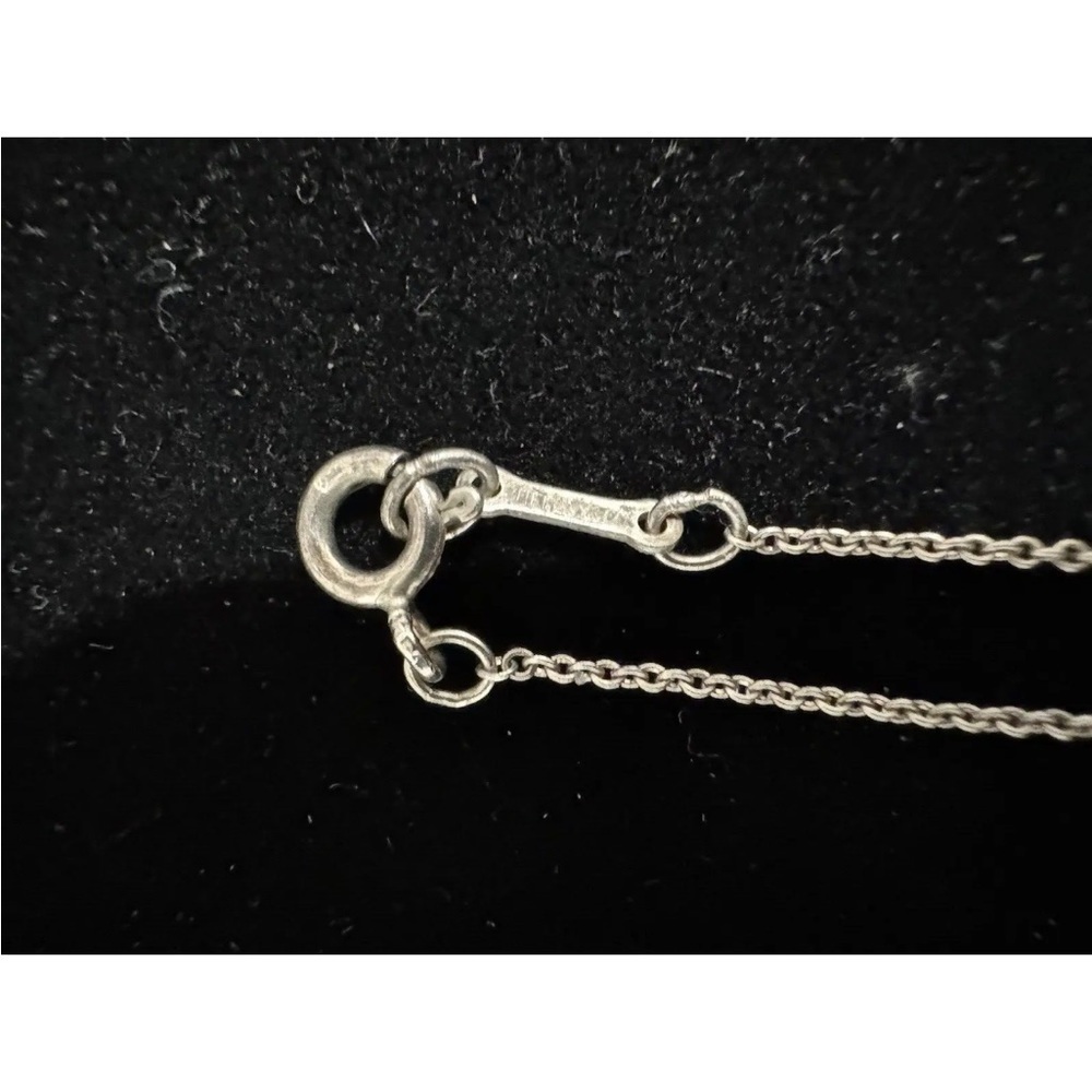Vintage Tiffany Co. Peretti Sterling Silver 925 Heart Necklace w/pouch - Picture 3 of 6